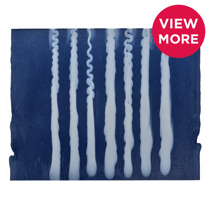 Bullseye Special: Indigo Blue & Warm White Stripes - BOTTOM A - Warm Glass