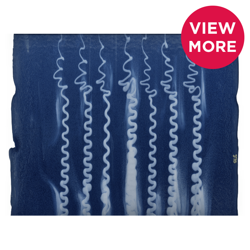 Bullseye Special: Indigo Blue & Warm White Stripes - TOP A - Warm Glass