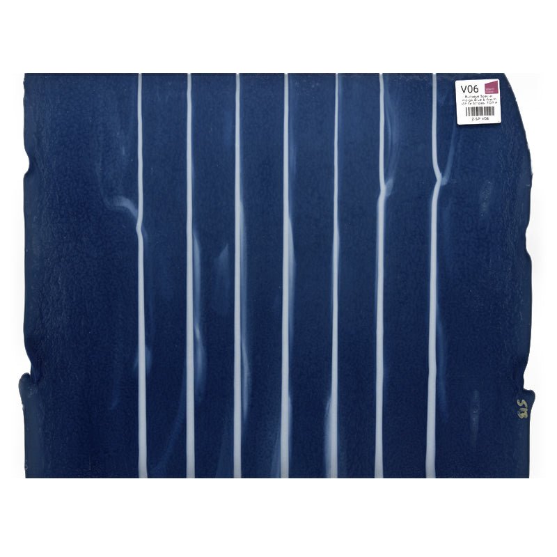 Bullseye Special: Indigo Blue & Warm White Stripes - TOP A - Warm Glass