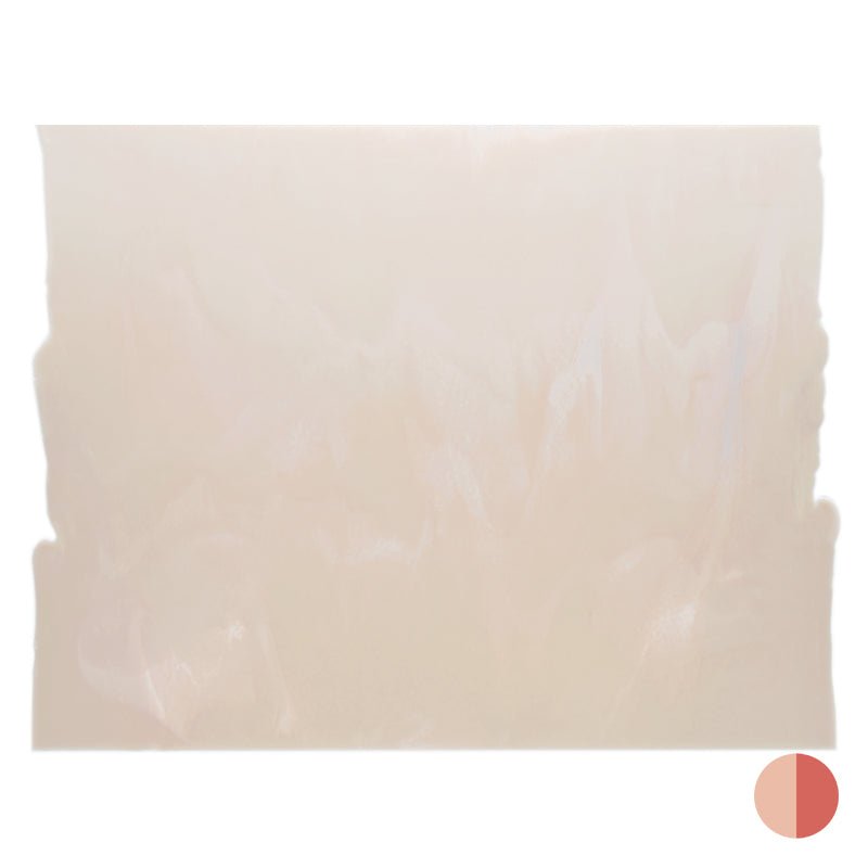 Bullseye Special: Light Peach Cream & Coral Orange Tint Streaky - Warm Glass