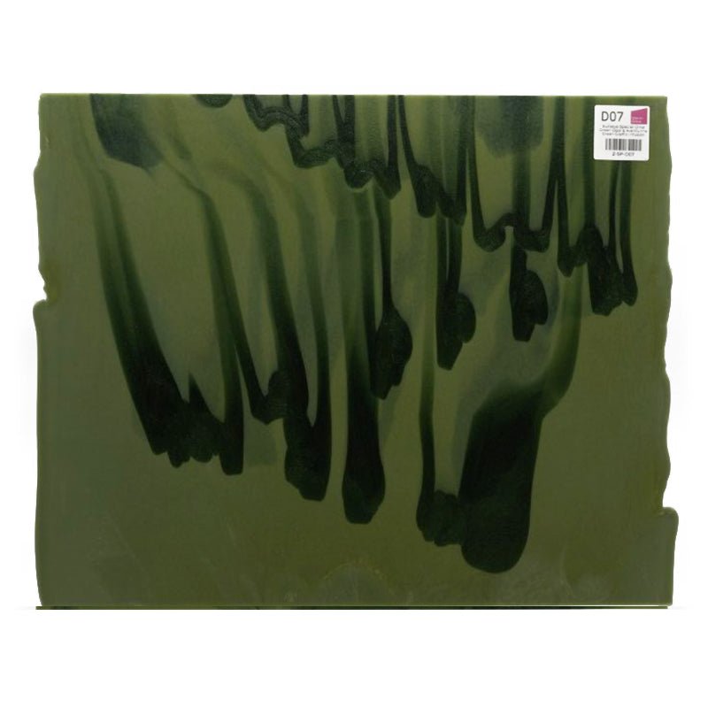 Bullseye Special: Olive Green Opal & Aventurine Green Graffiti Infusion - Warm Glass