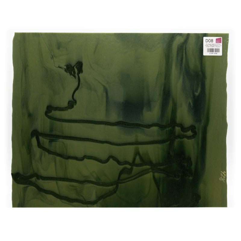Bullseye Special: Olive Green Opal & Aventurine Green Graffiti Infusion - Warm Glass