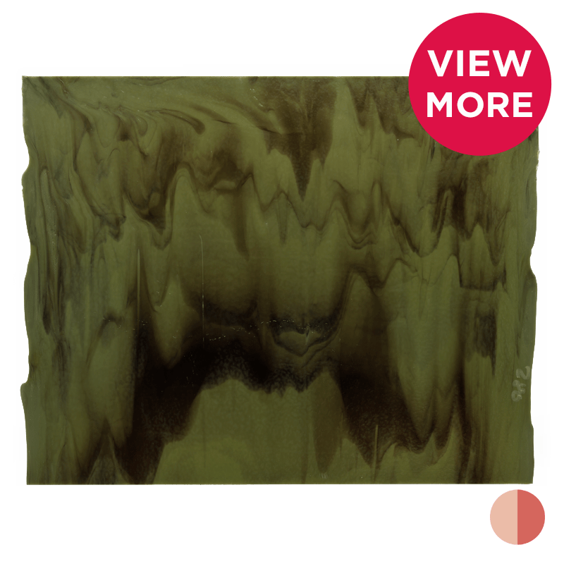 Bullseye Special: Olive Green Opal & Sienna Streaky - Warm Glass