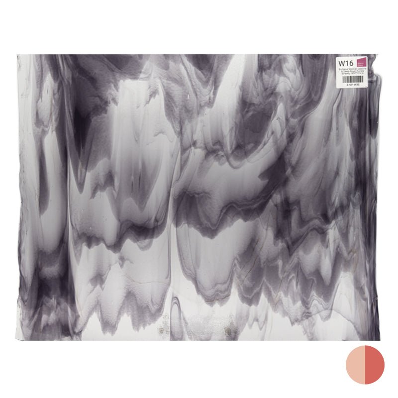 Bullseye Special: Opaline & Deep Royal Purple Streaky - BOTTOM A - Warm Glass