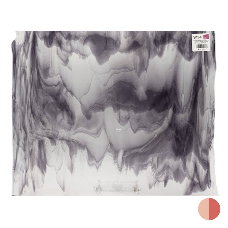 Bullseye Special: Opaline & Deep Royal Purple Streaky - BOTTOM A - Warm Glass