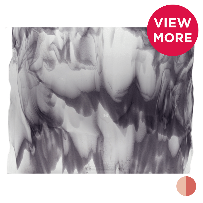 Bullseye Special: Opaline & Deep Royal Purple Streaky - BOTTOM A - Warm Glass