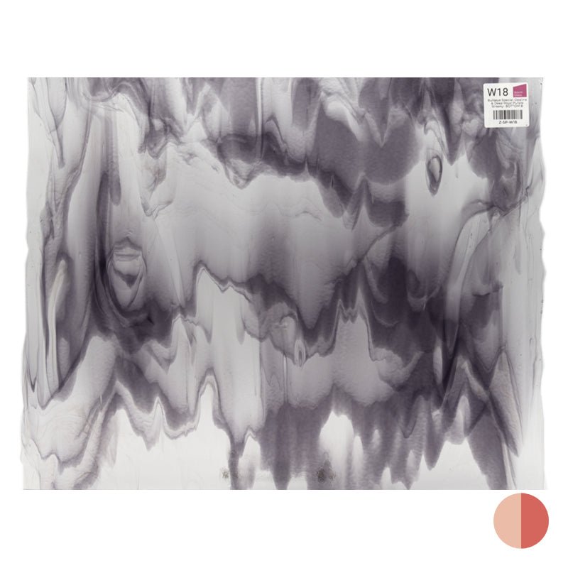 Bullseye Special: Opaline & Deep Royal Purple Streaky - BOTTOM B - Warm Glass