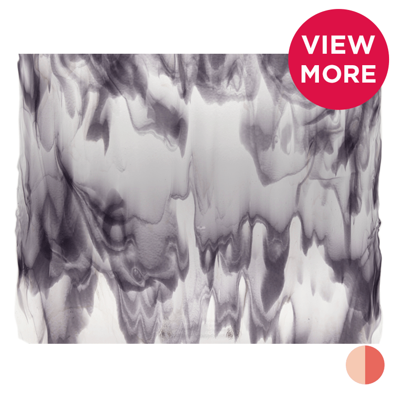 Bullseye Special: Opaline & Deep Royal Purple Streaky - BOTTOM B - Warm Glass