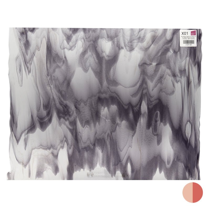 Bullseye Special: Opaline & Deep Royal Purple Streaky - BOTTOM B - Warm Glass