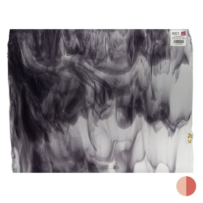 Bullseye Special: Opaline & Deep Royal Purple Streaky - TOP A - Warm Glass