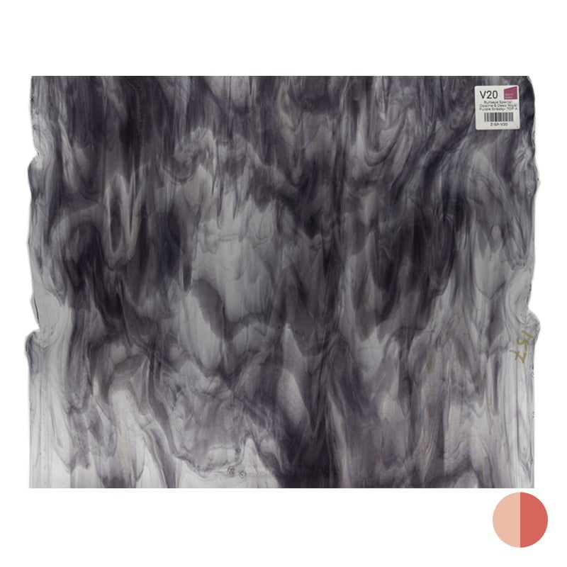 Bullseye Special: Opaline & Deep Royal Purple Streaky - TOP A - Warm Glass