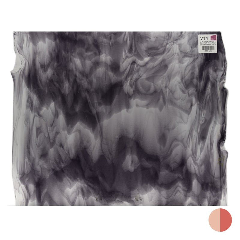 Bullseye Special: Opaline & Deep Royal Purple Streaky - TOP A - Warm Glass