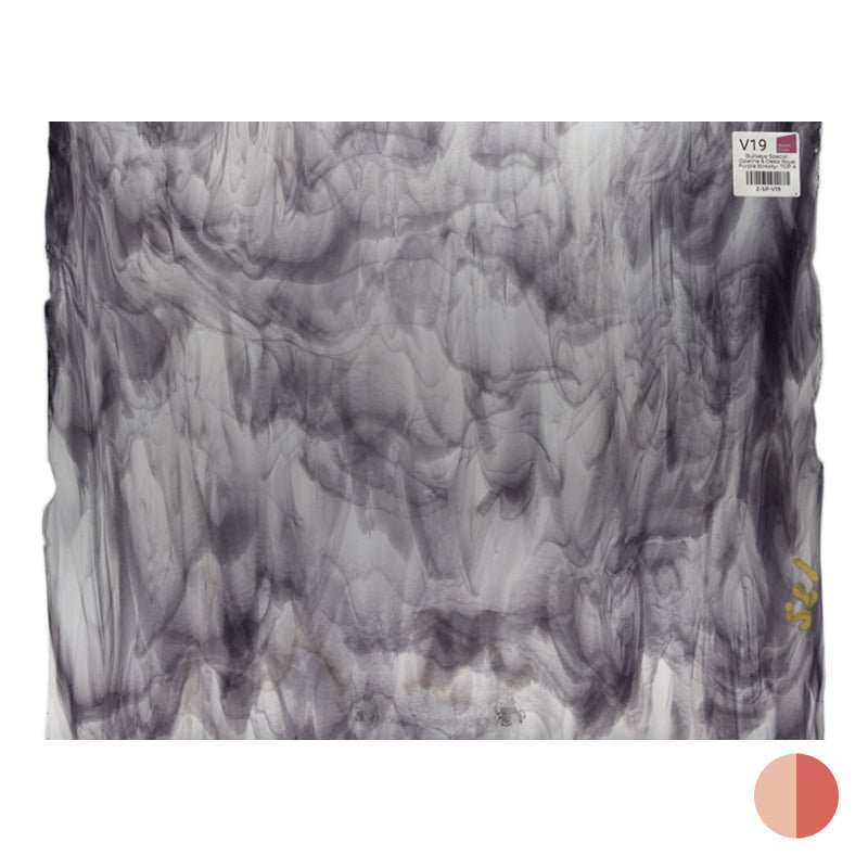 Bullseye Special: Opaline & Deep Royal Purple Streaky - TOP A - Warm Glass