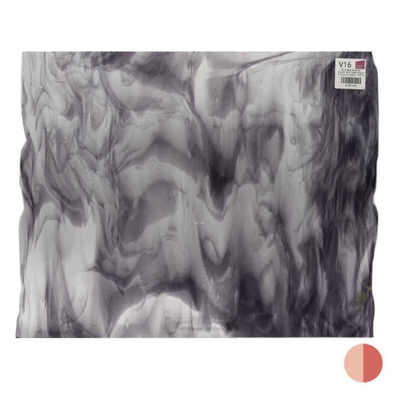 Bullseye Special: Opaline & Deep Royal Purple Streaky - TOP A - Warm Glass