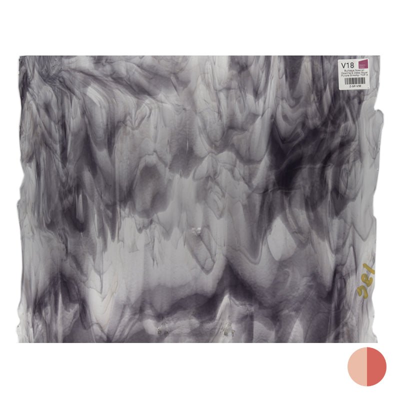Bullseye Special: Opaline & Deep Royal Purple Streaky - TOP A - Warm Glass