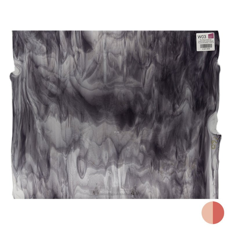 Bullseye Special: Opaline & Deep Royal Purple Streaky - TOP B - Warm Glass