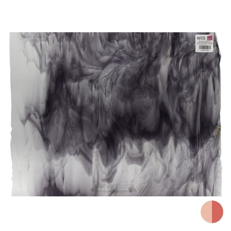 Bullseye Special: Opaline & Deep Royal Purple Streaky - TOP B - Warm Glass