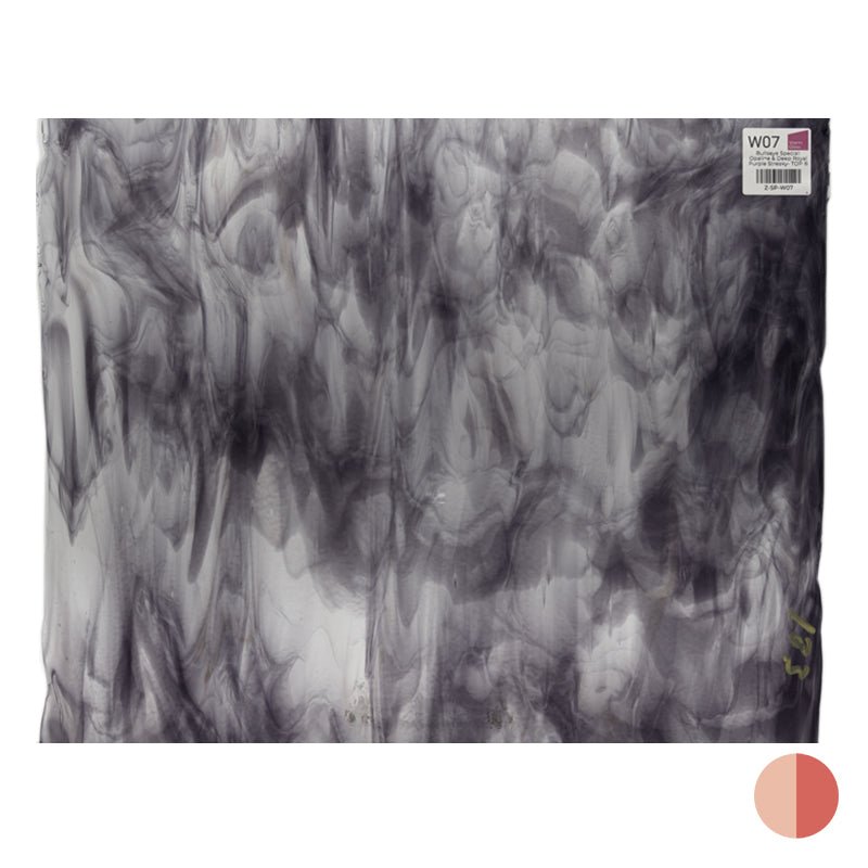 Bullseye Special: Opaline & Deep Royal Purple Streaky - TOP B - Warm Glass