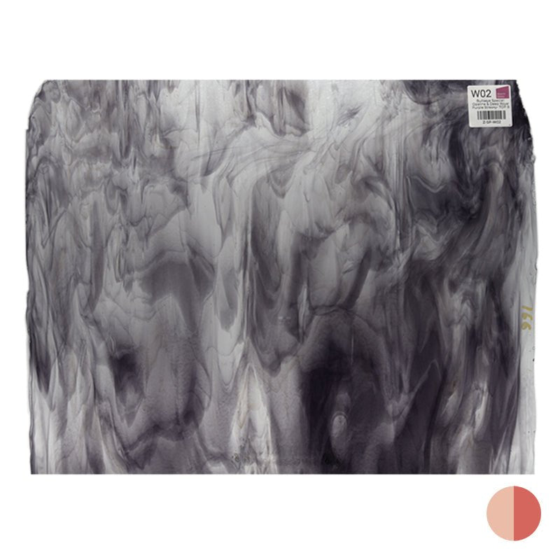 Bullseye Special: Opaline & Deep Royal Purple Streaky - TOP B - Warm Glass