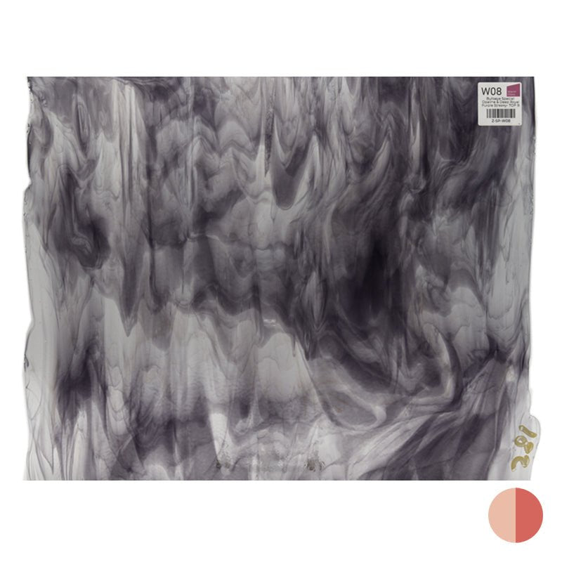 Bullseye Special: Opaline & Deep Royal Purple Streaky - TOP B - Warm Glass