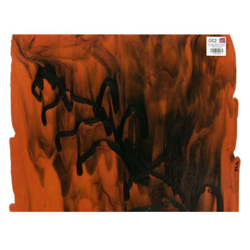 Bullseye Special: Orange Opal & Aventurine Green Graffiti Infusion - Warm Glass