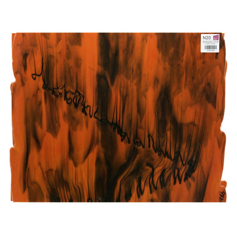 Bullseye Special: Orange Opal & Aventurine Green Graffiti Infusion - Warm Glass