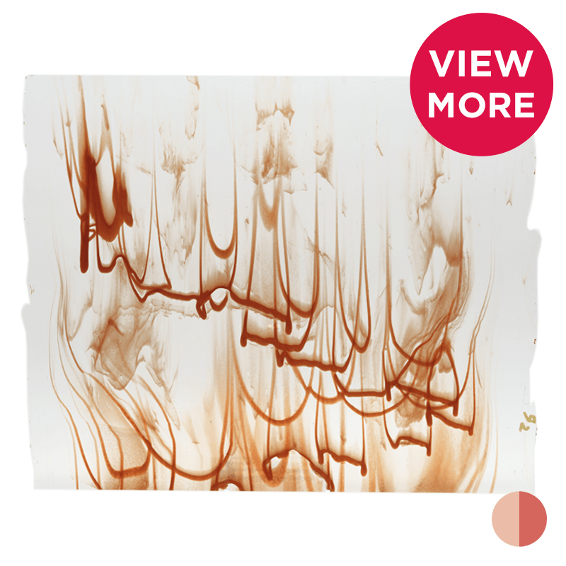 Bullseye Special: Orange Transparent & Tomato Red Graffiti - Warm Glass