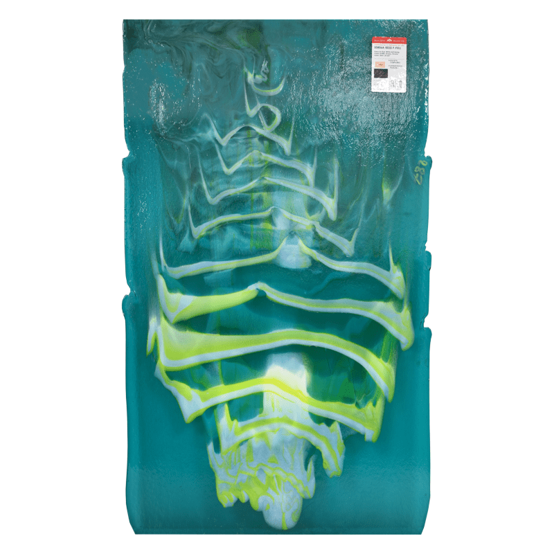 Bullseye Special: Peacock Blue, White & Spring Green Opal Graffiti 50806A - Warm Glass