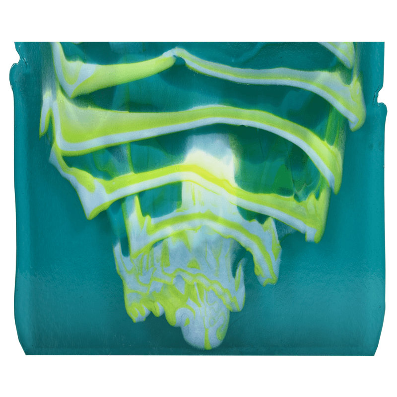 Bullseye Special: Peacock Blue, White & Spring Green Opal Graffiti 50806A - Warm Glass