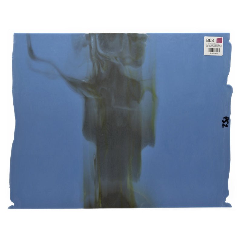 Bullseye Special: Periwinkle, Grey Opal & Pea Pod Green Cascade - Warm Glass