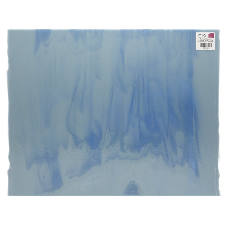 Bullseye Special: Powder Blue & True Blue Streaky - BOTTOM - Warm Glass