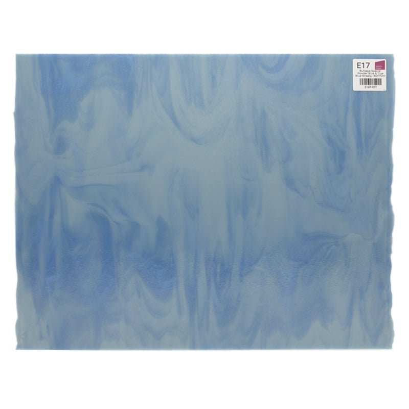 Bullseye Special: Powder Blue & True Blue Streaky - BOTTOM - Warm Glass