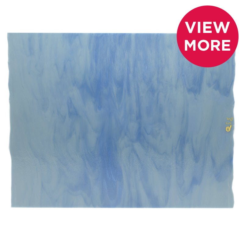 Bullseye Special: Powder Blue & True Blue Streaky - TOP - Warm Glass