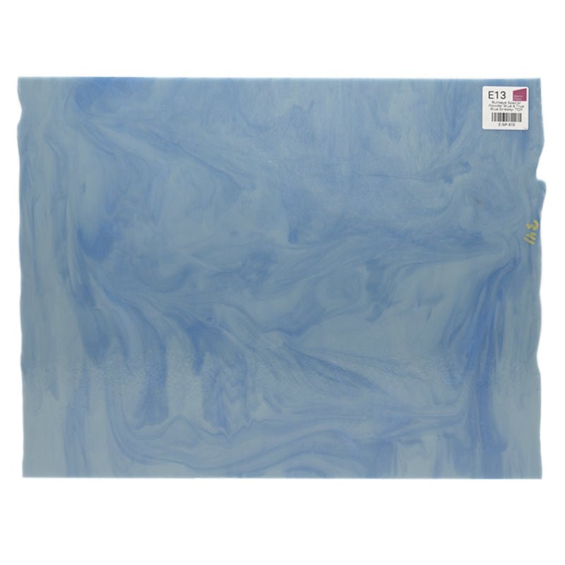 Bullseye Special: Powder Blue & True Blue Streaky - TOP - Warm Glass