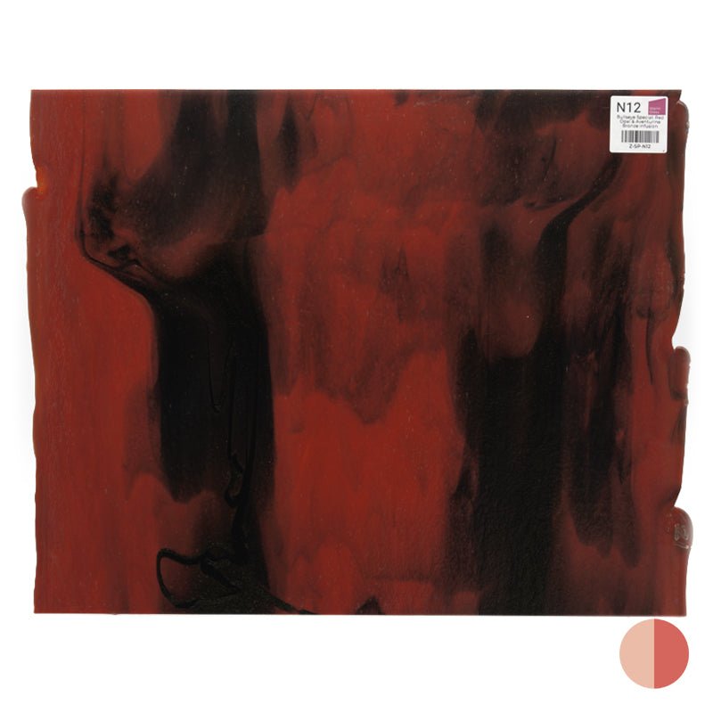 Bullseye Special: Red Opal & Aventurine Bronze Infusion - Warm Glass