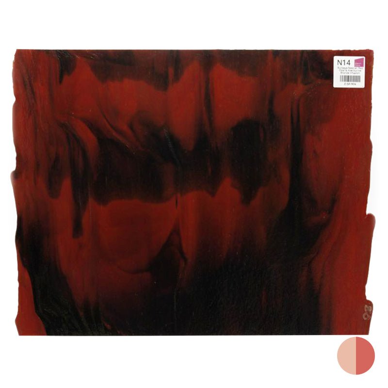 Bullseye Special: Red Opal & Aventurine Bronze Infusion - Warm Glass