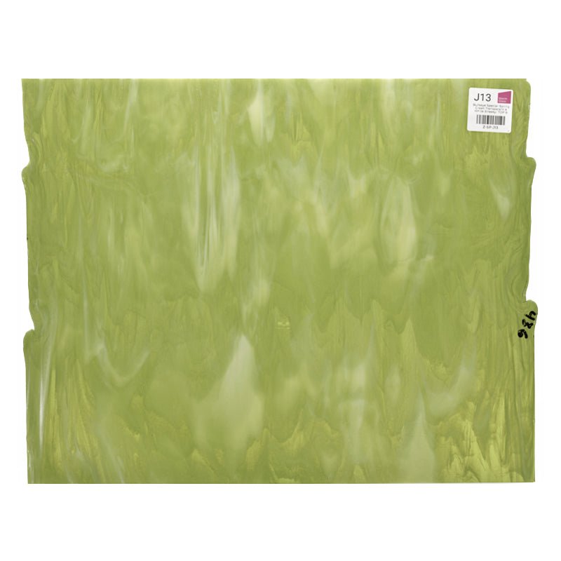 Bullseye Special: Spring Green Transparent & White Streaky - TOP B - Warm Glass