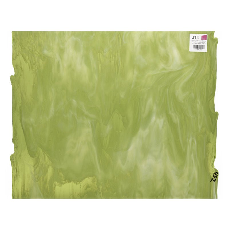Bullseye Special: Spring Green Transparent & White Streaky - TOP B - Warm Glass