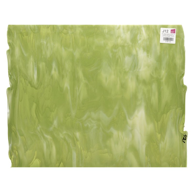 Bullseye Special: Spring Green Transparent & White Streaky - TOP B - Warm Glass