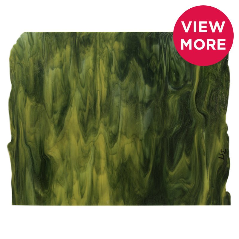 Bullseye Special: Sunflower Yellow, Aventurine Green & Dark Green Streaky - Warm Glass