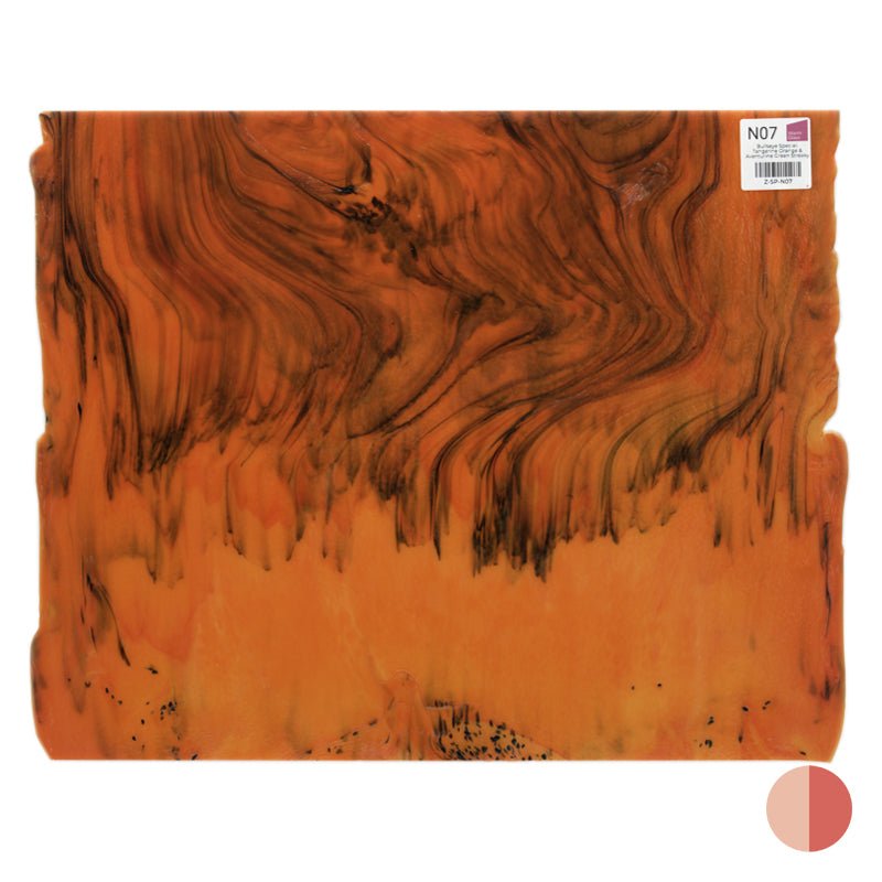 Bullseye Special: Tangerine Orange & Aventurine Green Streaky - Warm Glass