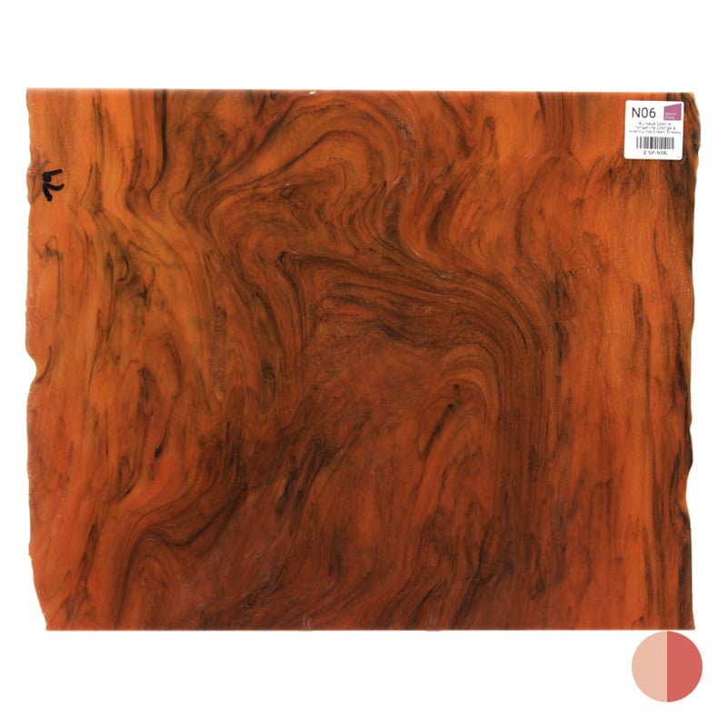 Bullseye Special: Tangerine Orange & Aventurine Green Streaky - Warm Glass