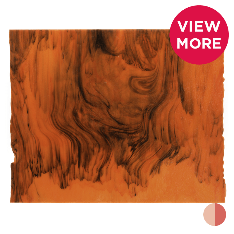 Bullseye Special: Tangerine Orange & Aventurine Green Streaky - Warm Glass