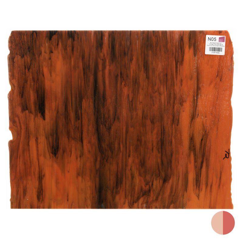 Bullseye Special: Tangerine Orange & Aventurine Green Streaky - Warm Glass
