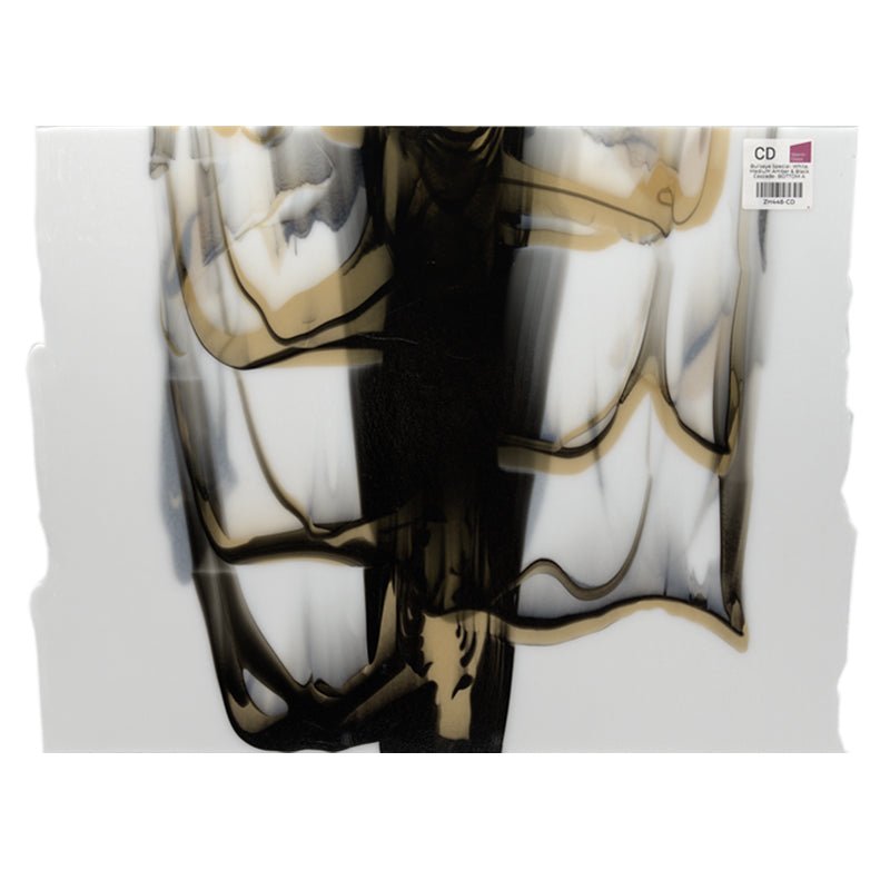 Bullseye Special: White, Medium Amber & Black Cascade - BOTTOM A - Warm Glass