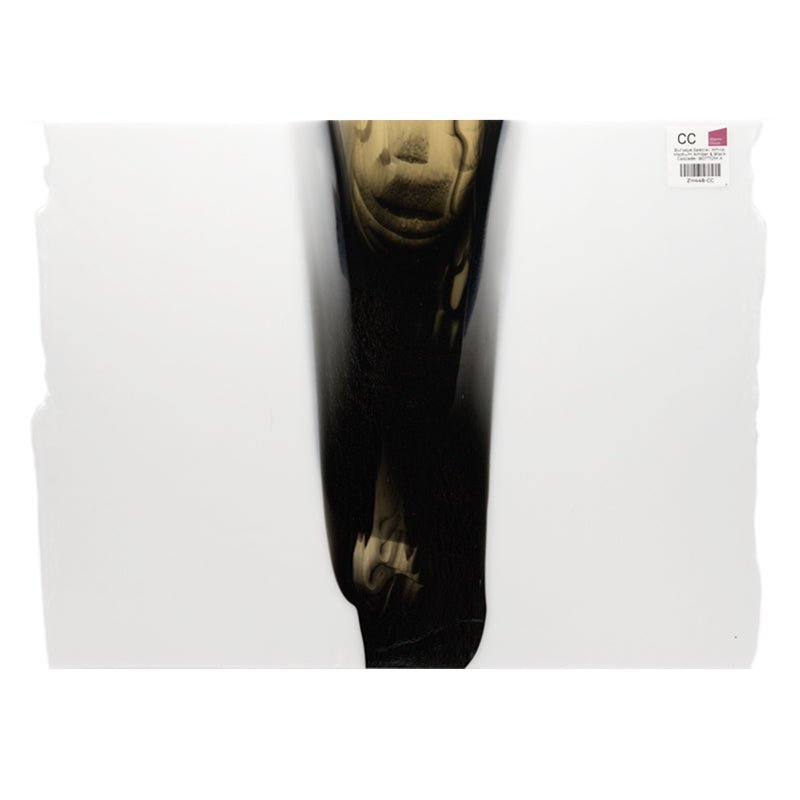 Bullseye Special: White, Medium Amber & Black Cascade - BOTTOM A - Warm Glass