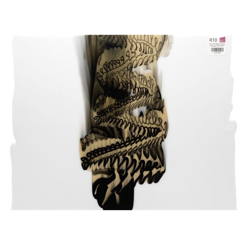 Bullseye Special: White, Medium Amber & Black Cascade - BOTTOM A - Warm Glass