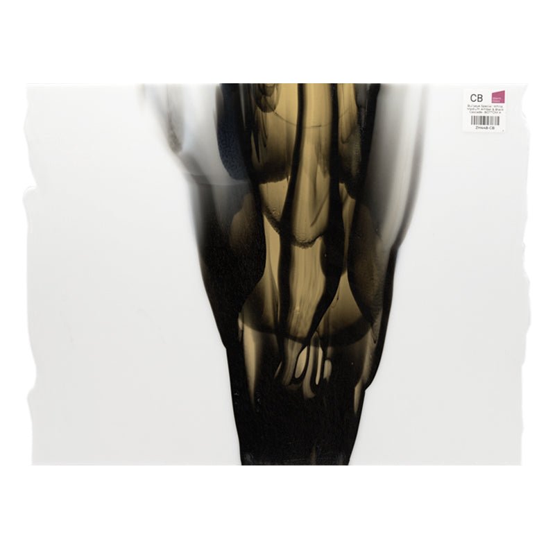 Bullseye Special: White, Medium Amber & Black Cascade - BOTTOM A - Warm Glass