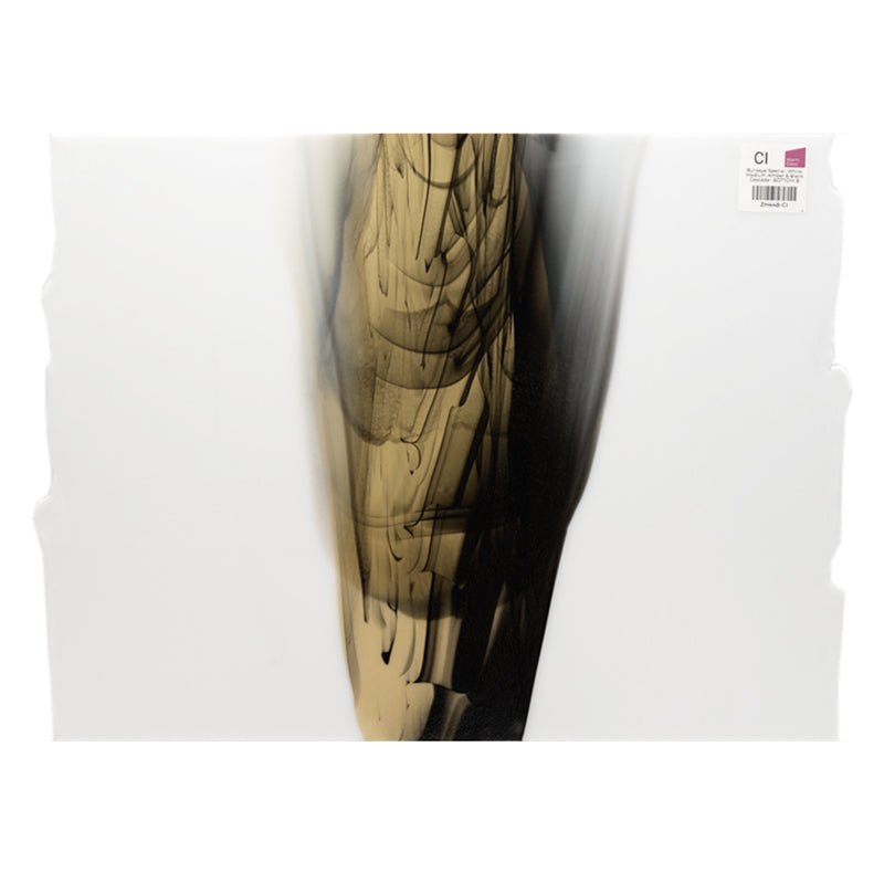 Bullseye Special: White, Medium Amber & Black Cascade - BOTTOM B - Warm Glass