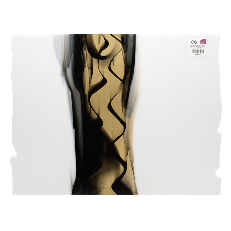 Bullseye Special: White, Medium Amber & Black Cascade - BOTTOM B - Warm Glass